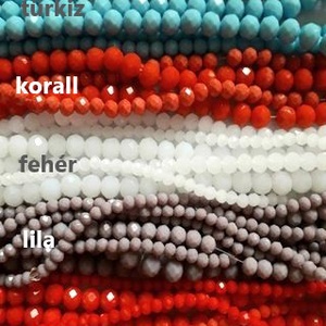 Rondell / donut / fánk alakú üveggyöngy 13 színben - 8x6 mm (1204) - kellékek & szerszámok - gyöngyfűzés kellékek - üveggyöngy - Meska.hu