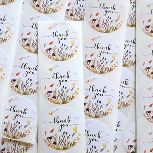 Többféle, natúr színű Thank you (Köszönöm) feliratos matrica - 10 db/csomag (3011, 1446) - kellékek & szerszámok - dekorációs kellékek - egyéb kellékek - Meska.hu