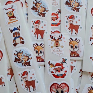 Rénszarvas mintás matrica - 10 db/csomag (1463) - kellékek & szerszámok - dekorációs kellékek - egyéb kellékek - Meska.hu