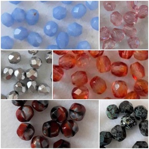 Csiszolt (fazettált) cseh üveggyöngy 49 színben  4 mm (1465), Kellékek & szerszámok, Gyöngyfűzés kellékek, Üveggyöngy, , MESKA