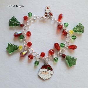 Négy különböző, csillogó karácsonyi girland karkötő - ékszer - karkötő - karkötő medállal - Meska.hu