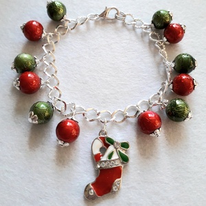 Négy különböző, csillogó karácsonyi girland karkötő - ékszer - karkötő - karkötő medállal - Meska.hu