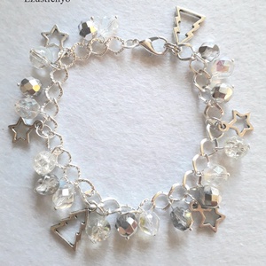 Négy különböző, csillogó karácsonyi girland karkötő - ékszer - karkötő - karkötő medállal - Meska.hu