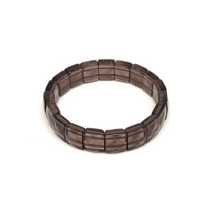 Füstkvarc fazettált négyzetlap karkötő 10x12x6mm, Ékszer, Karkötő, Ásványkarkötő, , MESKA