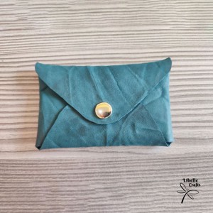 Gyűrt zöldes-kék egyfakkos kártyatartó, Táska & Tok, Pénztárca & Más tok, Kártyatartó & Irattartó, , MESKA