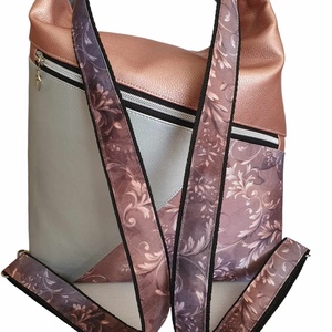 Elegáns rosegold kétfunkciós táska ajándék kulcstartóval - táska & tok - variálható táska - Meska.hu