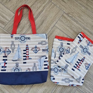 Hajó mintás kenyeres/fürdőruha tartó zsákok - táska & tok - bevásárlás & shopper táska - kenyeres zsák - Meska.hu