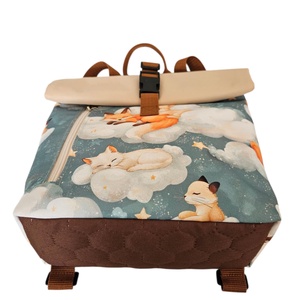 Alvó rókás roll-top hátizsák - táska & tok - hátizsák - roll top hátizsák - Meska.hu