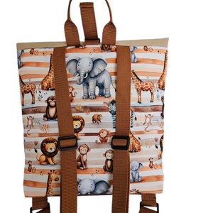 Szavanna állatai roll-top hátizsák - táska & tok - hátizsák - roll top hátizsák - Meska.hu