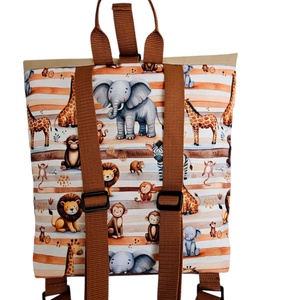 Szavanna állatai roll-top hátizsák - táska & tok - hátizsák - roll top hátizsák - Meska.hu