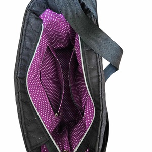 Fekete steppelt kétfunkciós vízálló női táska - táska & tok - variálható táska - Meska.hu