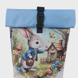 Vízálló nyuszis roll-top hátizsák , Táska & Tok, Hátizsák, Roll top hátizsák, Varrás, MESKA