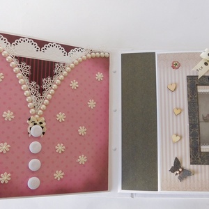 Egyedi, kézműves kislány pop up scrapbook album,  napló, titok napló - Meska.hu