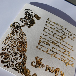 Fóliázott képeslap esküvőre, eljegyzésre, foil quill card - otthon & lakás - papír írószer - képeslap & levélpapír - Meska.hu