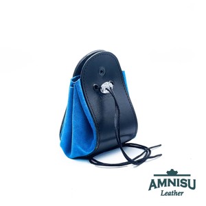 Fekete - világoskék sárkányszemes bőr 2in1 szütyő és kockatálca - Havier - játék & sport - szerepjáték - Meska.hu