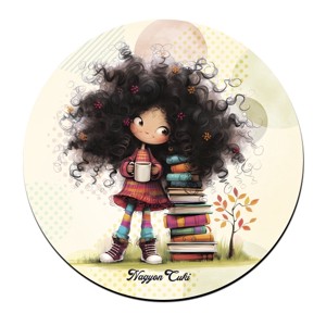 Kávé és könyvek őszi Könyvmoly lány pohár alátét, , , MESKA