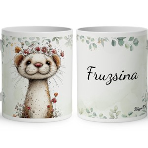 Névvel kérhető - Tündéri hermelin, a kecses felfedező mintás bögre, Otthon & Életmód, Konyhafelszerelés, tálalás, Tálalás, Bögre & Csésze, , MESKA