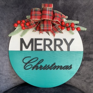 Merry Christmas színes kopogtató, Otthon & Életmód, Dekoráció, Ajtó- és ablak dekoráció, Ajtódísz & Kopogtató, Famegmunkálás, Festett tárgyak, MESKA