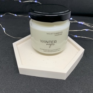 Dekorációs alátét és gyertya szett - karácsony - karácsonyi lakásdekoráció - karácsonyi illatgyertya, mécses - Meska.hu