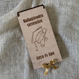 Nyitható pénzátadó ballagásra, Otthon & Életmód, Papír, írószer, Ajándékozás kellékei, Pénzátadó doboz, Famegmunkálás, Gravírozás, pirográfia, MESKA