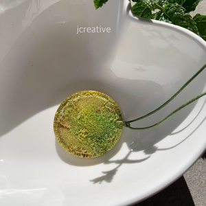 Lime - nyári hangulatú epoxy medál - ékszer - nyaklánc - medálos nyaklánc - Meska.hu