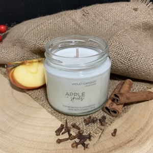 Apple + spices természetes illatgyertya  kézműves gyertya almás-fűszeres illattal, repceviaszból - Meska.hu
