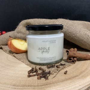 Apple + spices természetes illatgyertya  kézműves gyertya almás-fűszeres illattal, repceviaszból - otthon & életmód - gyertya, illat, aroma - gyertya - Meska.hu