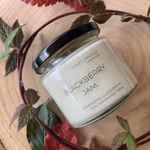 Szederlekvár illatgyertya  kézzel öntött repceviasz gyertya - otthon & életmód - gyertya, illat, aroma - gyertya - Meska.hu