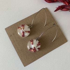 Tűzeső epoxy fülbevaló - ékszer - fülbevaló - lógós kerek fülbevaló - Meska.hu