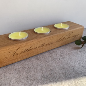 Teak Trio � modern fa mécsestartó - Meska.hu