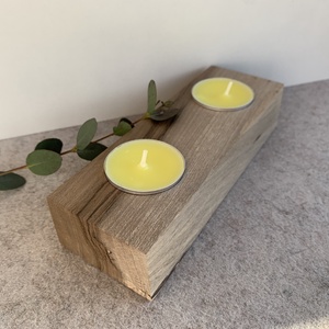 Dió Duo - kézműves fa mécsestartó - Meska.hu