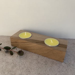 Dió Duo - kézműves fa mécsestartó - otthon & életmód - dekoráció - asztal és polc dekoráció - asztaldísz - Meska.hu