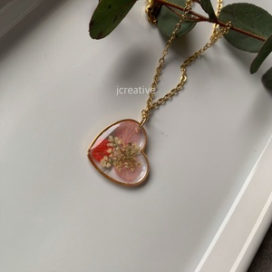 Préselt hortenzia, vadmurok szív formájú medálba, Ékszer, Nyaklánc, Medálos nyaklánc, Ékszerkészítés, Mindenmás, MESKA