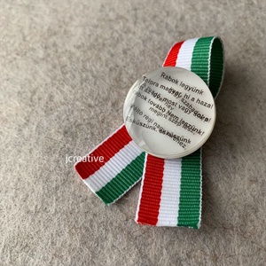 Nemzeti Dal idézetes kokárda kitűző - ékszer - kitűző és bross - Meska.hu