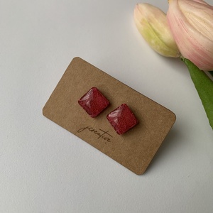 Pink epoxy bedugós fülbevaló - ékszer - fülbevaló - pötty fülbevaló - Meska.hu