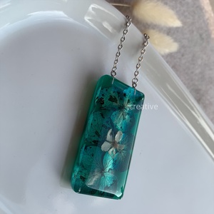 Valódi virágos gyanta nyaklánc � lila hortenzia medál, kézzel készült, romantikus ékszer - ékszer - nyaklánc - medálos nyaklánc - Meska.hu