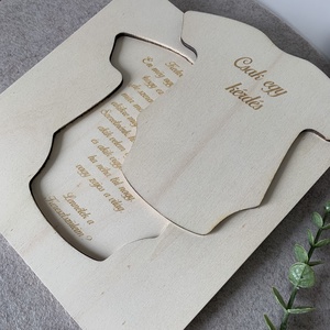 Keresztszülő felkérő fa puzzle � Babaruha alakú ajándék - baba - mama - keresztelő kellékek - keresztszülő felkérő - Meska.hu