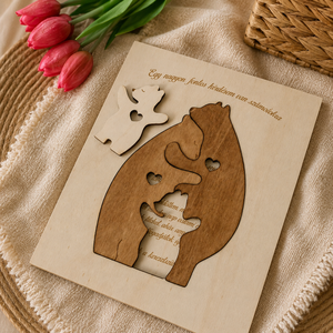 Macis keresztszülő felkérő � Gravírozott fa puzzle - Meska.hu