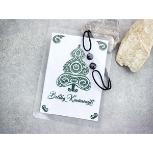 Boldog Karácsonyt obszidián angyal karkötő, Ékszer, Karkötő, Karkötő medállal, , MESKA