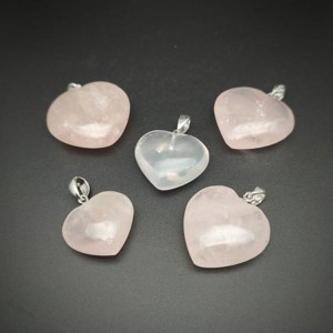 Szív medál Rózsakvarc 3-4cm (MDG), Ékszer, Nyaklánc, Medál, , MESKA