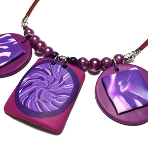 Lila nyaklánc - ékszer - nyaklánc - statement nyaklánc - Meska.hu