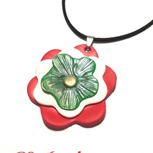 Nemzeti színű  medálos nyaklánc - Meska.hu