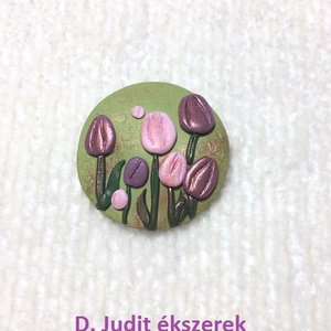 Tulipános kitűző, Ékszer, Kitűző és Bross, Kitűző, Ékszerkészítés, MESKA