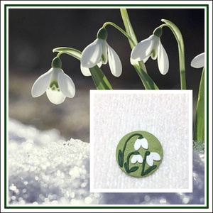 Hóvirág kitűző - ékszer - kitűző és bross - Meska.hu