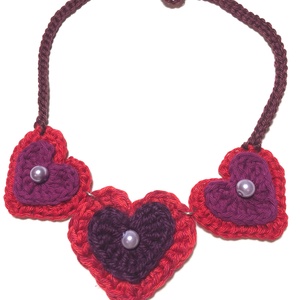 Szívek nyaklánc - ékszer - nyaklánc - gyöngyös nyaklánc - Meska.hu