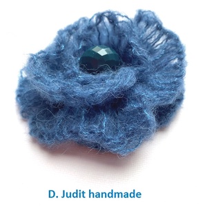 Mohair rózsa kitűző, Ékszer, Kitűző és Bross, Kötés, MESKA