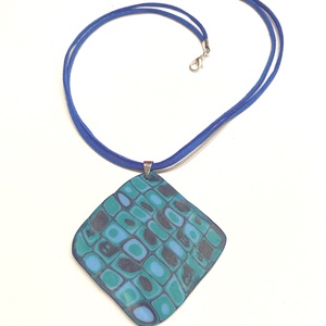 Kék mozaikos, Ékszer, Nyaklánc, Medálos nyaklánc, , MESKA