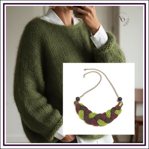 Kivi-barna-lila - ékszer - nyaklánc - medál nélküli nyaklánc - Meska.hu