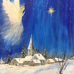 Angyali üdvözlet festmény - Meska.hu