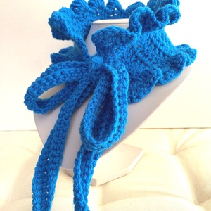 Kék fodros sál - Meska.hu